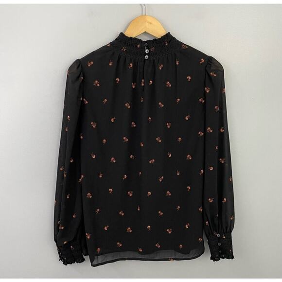 Madewell Georgette Smocked Mock Neck Blouse - Picture 10 of 10